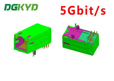 5Gbit/conector industrial los 33MM GY/GY de Ethernet del enchufe del magnetics de s RJ45