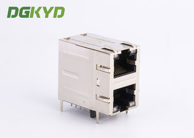 St compensado modular del conector 2x1 del puerto RJ45 del enchufe 2 de Ethernet del gigabit/Jk con el LED