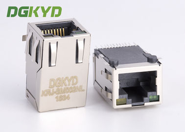 Metal el enchufe magnético protegido de SMT CAT5 rj45 del conector del PWB RJ45, G/Y LED