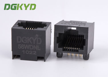 DGKYD-56WDNL 100 T bajo Rj45 de ángulo recto escogen la vivienda plástica del negro del enchufe del puerto