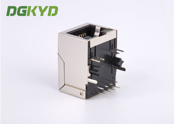 90 Degree Side Entry 100 Megabit Integrated Magnetics RJ45 Connector Single Port