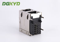 2x1 Shieded Cat5e network Connector stacked dual port RJ45 Female Jack For PCB application