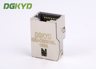 PCB Mount shielded low profile single port RJ45 Ethernet connector Female cat5 jack