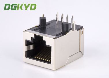 Front Pin Integrated Magnetics RJ45 Modular Jack With Copper Alloy Shell