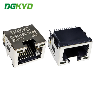 RJ45 Connector SMD Connector Sinking Board 8.5 With Light 8P8C Patch Type DGKYDCB851188AB1W6SB1075