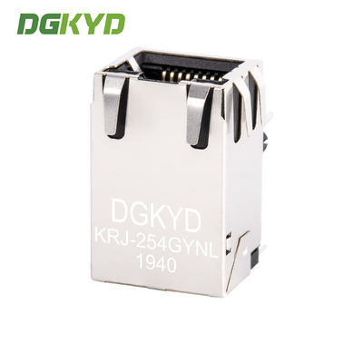 100 BASE Cat 5 Single Port 6 Pin Rj45 Lan Jack For Fiber Optic Transceivers  KRJ-254GYNL