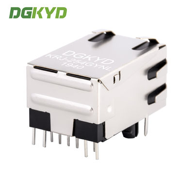 100 BASE Cat 5 Single Port 6 Pin Rj45 Lan Jack For Fiber Optic Transceivers  KRJ-254GYNL