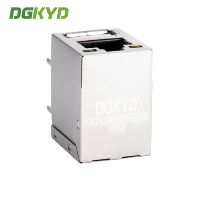 Integrated Tab Up RJ45 USB Network Connector with usb 2.0 for PCMCIA Net Card KRJ-USB02YGZNL