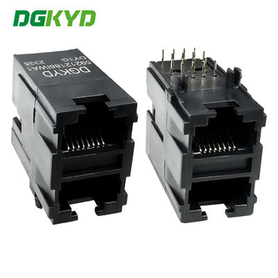 RJ45 network port 2X1 stacked built-in non variable filter, no light, all plastic network interface DGKYD59212188IWA1DY1G