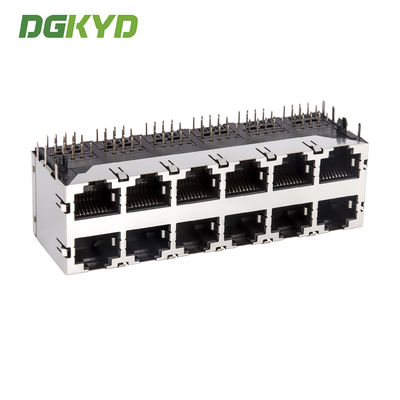KRJ-5921S2X6WDENL 2X6 RJ45 connector 8P8C no light strip shielded network port socket