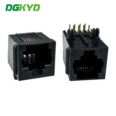 RJ45 Ethernet port connector with ears, all plastic black socket 8P8C DGKYD5722E1188IWA1DB9