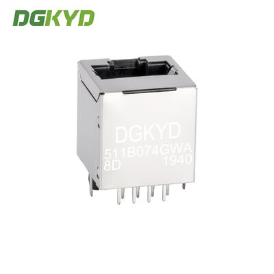 Industrial vertical network port RJ45 connector, unlit shielded interface, DGKYD511B074GWA8D