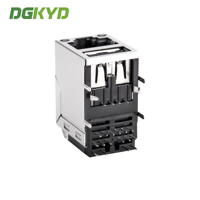 Gigabit RJ45 connector RJ45+USB 2.0 socket with shielding DGKYD611U2Q002DF3WD009