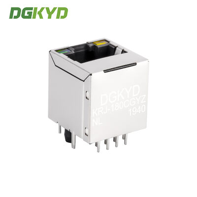 180 degree TOP ENTRY Magnetics jack RJ45 connector with transformer PCB Mount KRJ-180CGYZNL