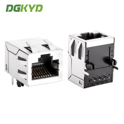 RJ45 Connector 100Mbps Industrial Network Port with 6U Gold Plating Modular Jack