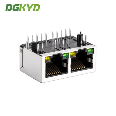 RJ45 Connector Modular Jack with 6u Gold Plating Filter and TAB-Down Port for Gigabit Ethernet