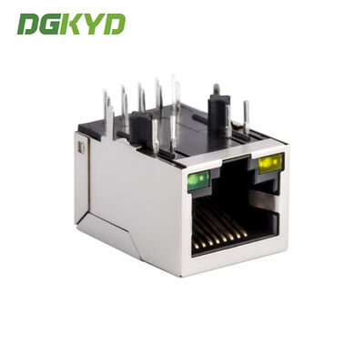 DIP Mount TAB-DOWN RJ45 Network Connector with 2.5G Integrated Transformer Single Port RJ45 Ethernet Jack