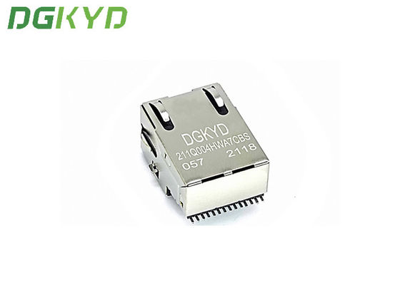 Gigabit Ethernet Modular Jack Singleport Without Led Sinking Plate Chip Integrated Transformer 14pin