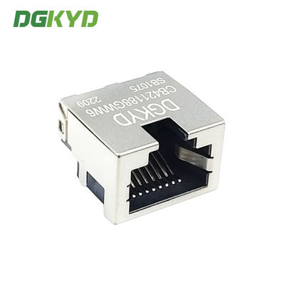 SMD Sinking Plate Type 8P8C Modular Female RJ45 LED Connector DGKYDCB421188GWW6SB1075