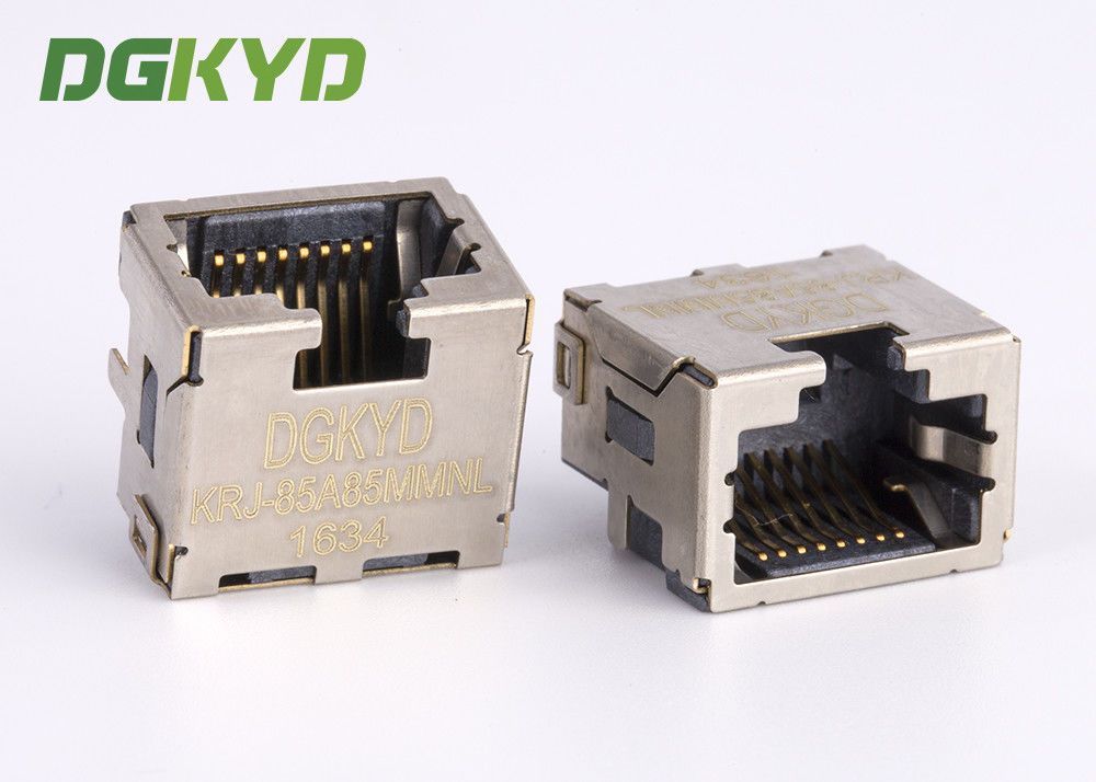 Custom Shield 8p8c SMD Rj45 Keystone Jack , Extra Low Profile Ethernet Connector KRJ-85A85MMNL