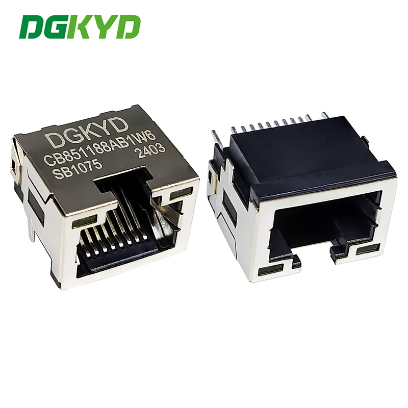 RJ45 Connector SMD Connector Sinking Board 8.5 With Light 8P8C Patch Type DGKYDCB851188AB1W6SB1075