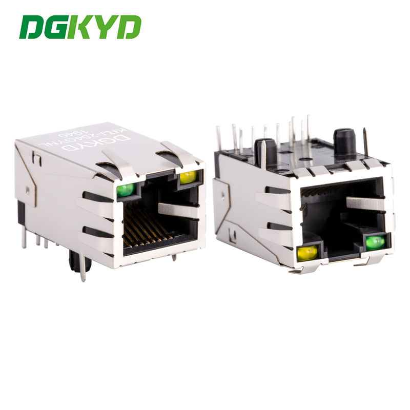 100 BASE Cat 5 Single Port 6 Pin Rj45 Lan Jack For Fiber Optic Transceivers  KRJ-254GYNL