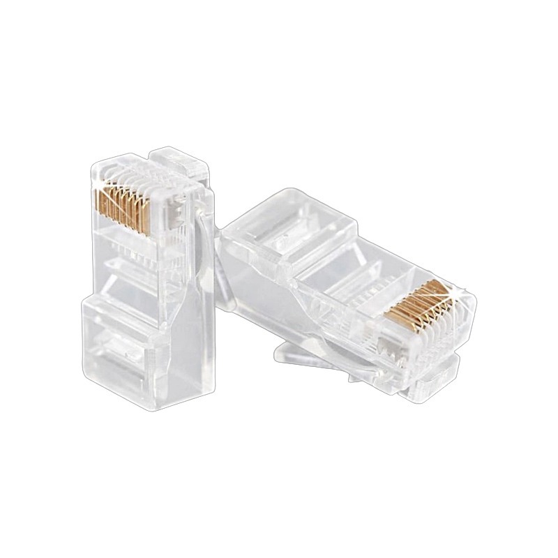 8P8C RJ45 Connector 8-Core Gold-Plated Nickel 100/CAN