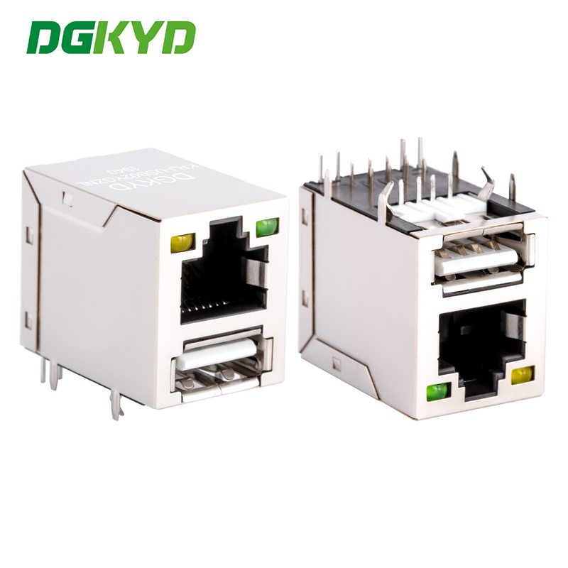 Integrated Tab Up RJ45 USB Network Connector with usb 2.0 for PCMCIA Net Card KRJ-USB02YGZNL