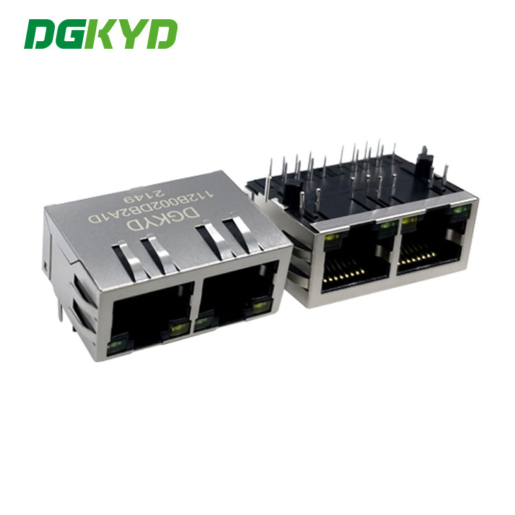 Conectores portuarios múltiples bajos DGKYD112B002DB2A1D del perfil 1x2 Cat6 RJ45