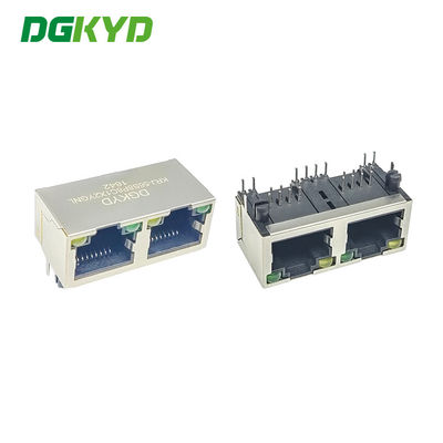 Ethernet portuaria 2 agrupados RJ45 de KRJ-56S8P8C1X2YGNL Jack Combo 100base Tx Rj 45 1 x 2