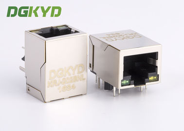 El solo PWB portuario RJ45 Jack modular, G/Y de los pernos de Gigabit Ethernet 10 llevó