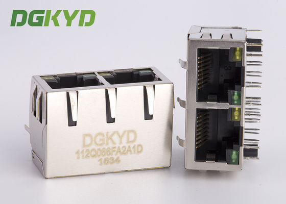 Ethernet CAT6 telegrafía el zócalo de Jack Rj 45 de la conexión con G/Y LED 1000 BASE-TX