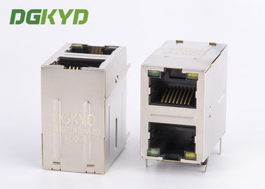 8P8C Cat5/5e 100Mb apiló 2 RJ45 portuario Jack Combo With Transformer