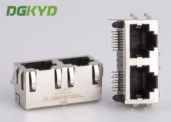 KRJ - el metal 56S8P8C1X2ENL protegió 2 Rj45 portuarios Jack No femenino LED Tab Up