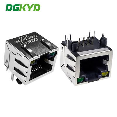 Conector RJ45 8P8C 56 puerto único con interfaz de red de luz y blindaje DGKYD-56SYGENL