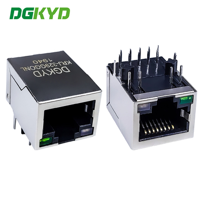 Interfaz de red RJ45 con luz LED Gigabit conector Ethernet enchufe horizontal KRJ-329GGONL