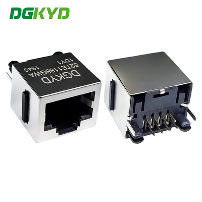 Conector RJ45 de interfaz vertical de 180 grados sin banda de protección de luz, toma de puerto de red DGKYD52TE1188GWA1DY1