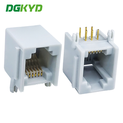 RJ11 todo el conector de puerto de malla gris de plástico para orejas 6P6C interfaz de enlace de puerto de malla DGKYD5523E1166IWE1DY5