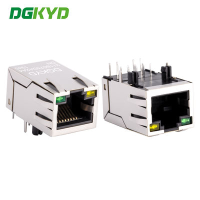 Conector de red RJ45 Transformador Ethernet integrado de 100 Mbps con protección de luz y metal DGKYD311B075DA2A4DN