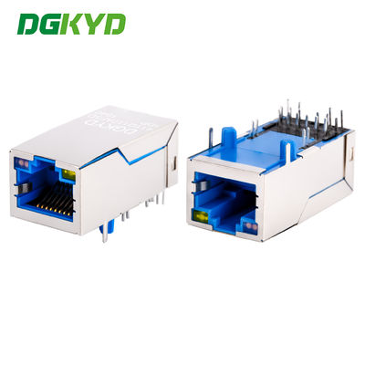 Conector Gigabit Ethernet RJ45 Jack femenino con puerto único 1000M PoE+ Jack registrado DGKYD411Q117AF5D1DP