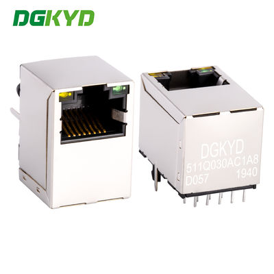 Entrada superior Rj45 Lan Jack, Cat6 Gigabit Rj45 conector modular con transformador DGKYD511Q030AC1A8D057