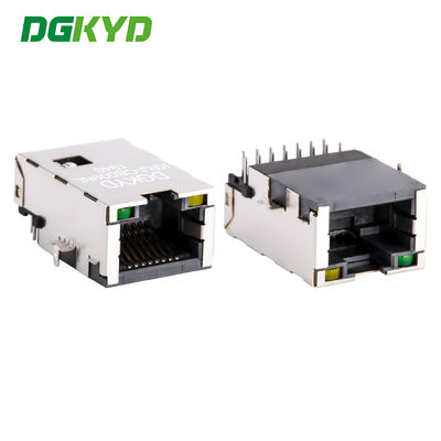 Conector PCB RJ45 de perfil extra bajo, puerto de red cat5 RJ45 con magnéticos KRJ-CB009NL