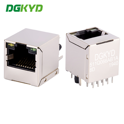 Conector RJ45 vertical de inserción recta de 180 grados con filtro integrado gigabit DGKYD511Q066AB1A8D