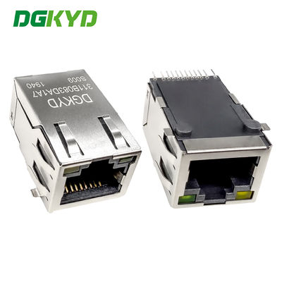 Placa de ajuste magnética de la base-T de DGKYD311B083DA1A7S009 SMT RJ45 Jack 100 con el LED