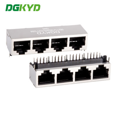 1X4 Ethernet shielded connector RJ45 female socket horizontal interface DGKYD56211418GWA1D2Y1006