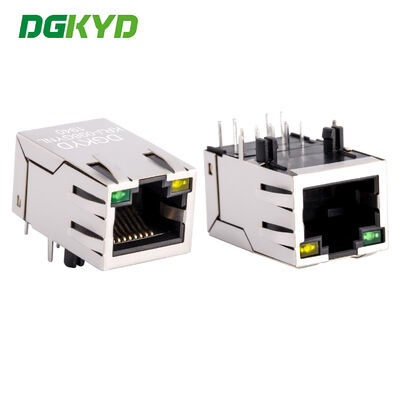Enchufe de conector RJ45 con 100 Mbps enchufe de cabeza de cristal de luz blindada con 100 Mbps KRJ-098GYNL de alta velocidad