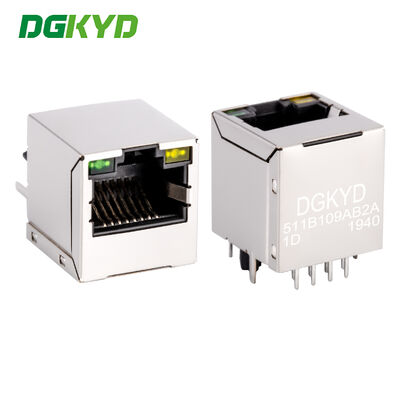 Conector de puerto Ethernet RJ45 con inserción directa de 180 ° y transformador integrado de 100 Mbps DGKYD511B109AB2A1D