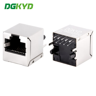 Conector RJ45 vertical de 100 Mbps con conexión de cabeza de cristal de alimentación POE DGKYD511B403GWA8DP