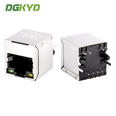 KRJ-181NL 180 grados Cat5e Rj45 conector de malla vertical salida de conexión RoHS con magnetismo interno y LED