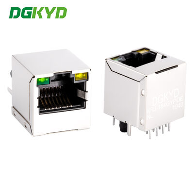 KRJ-184GYPOENL Entrada superior de 180 grados RJ45 Lan Jack con PoE, conector Ethernet de puerto único para el enrutador